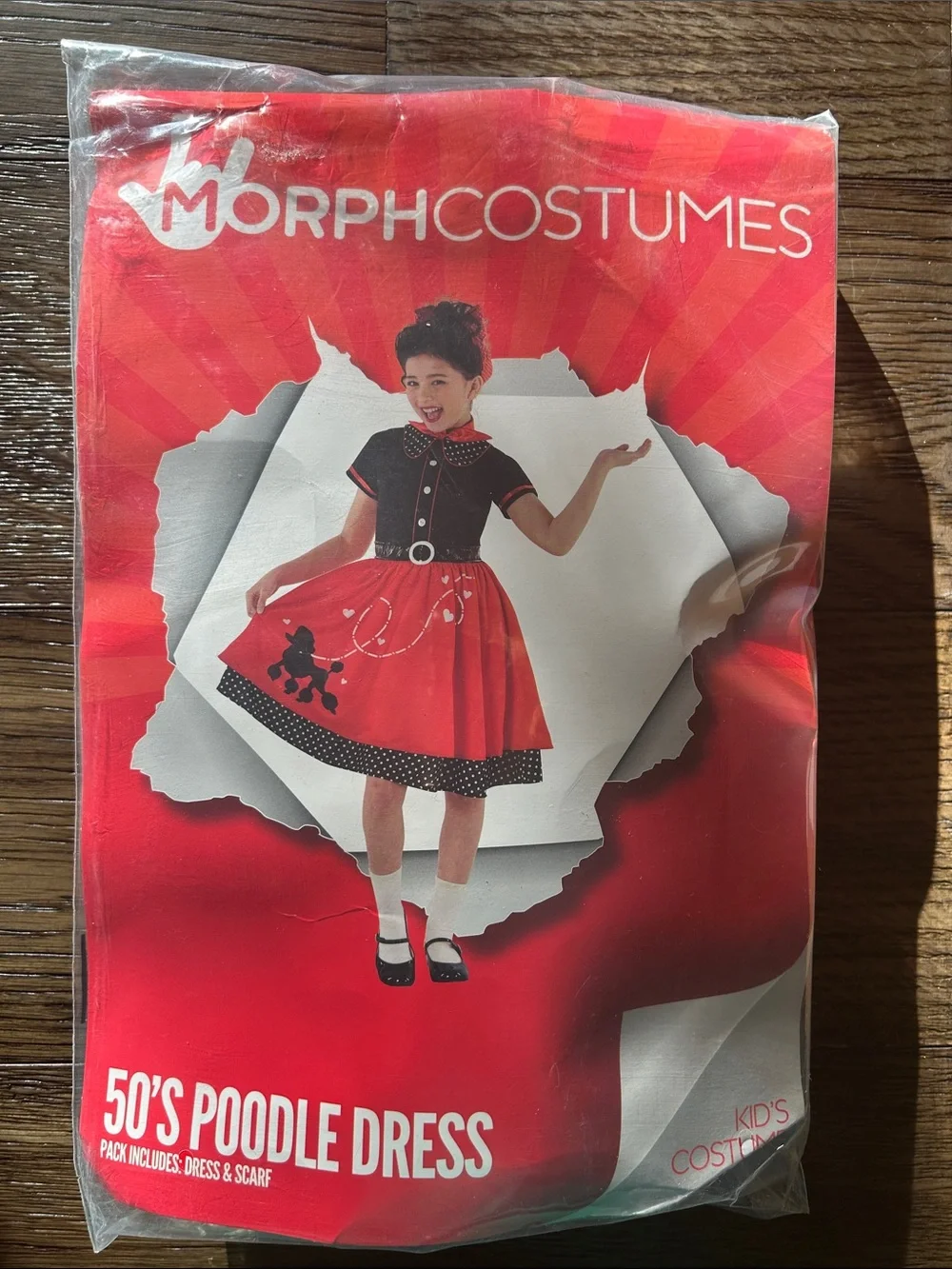 Kids 50's Poodle Dress Costume - Red